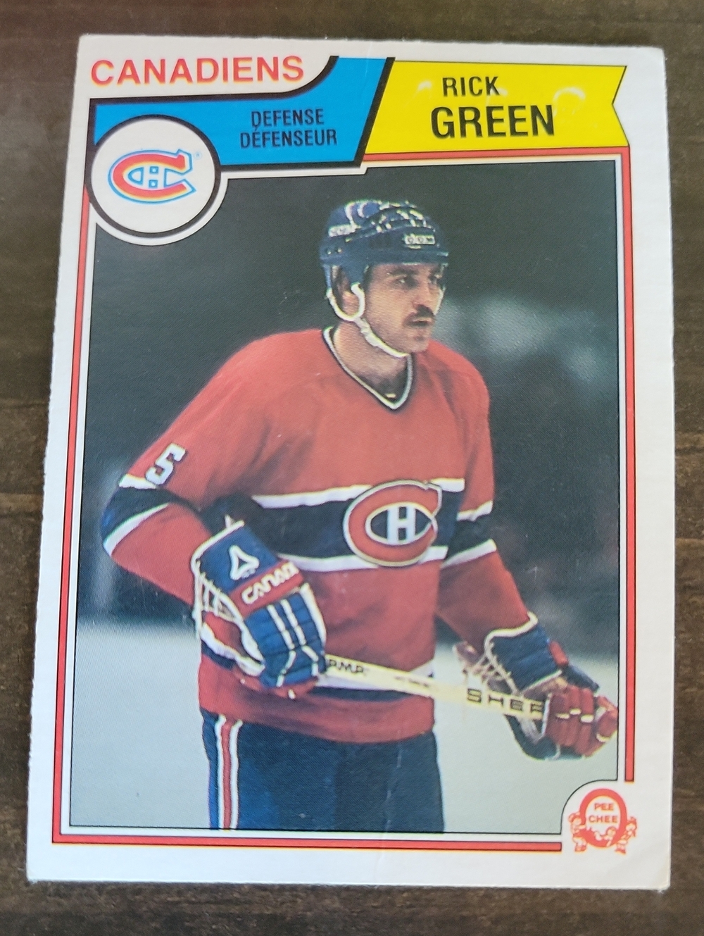 1983/84 OPC Rick Green Canadiens Hockey Card - Red Team Jersey Collectible